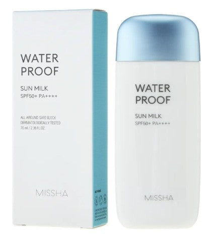 Missha Waterproof Sun Milk SPF50+ PA++++ — matte finish sunscreen oily skin — Korean skincare Switzerland